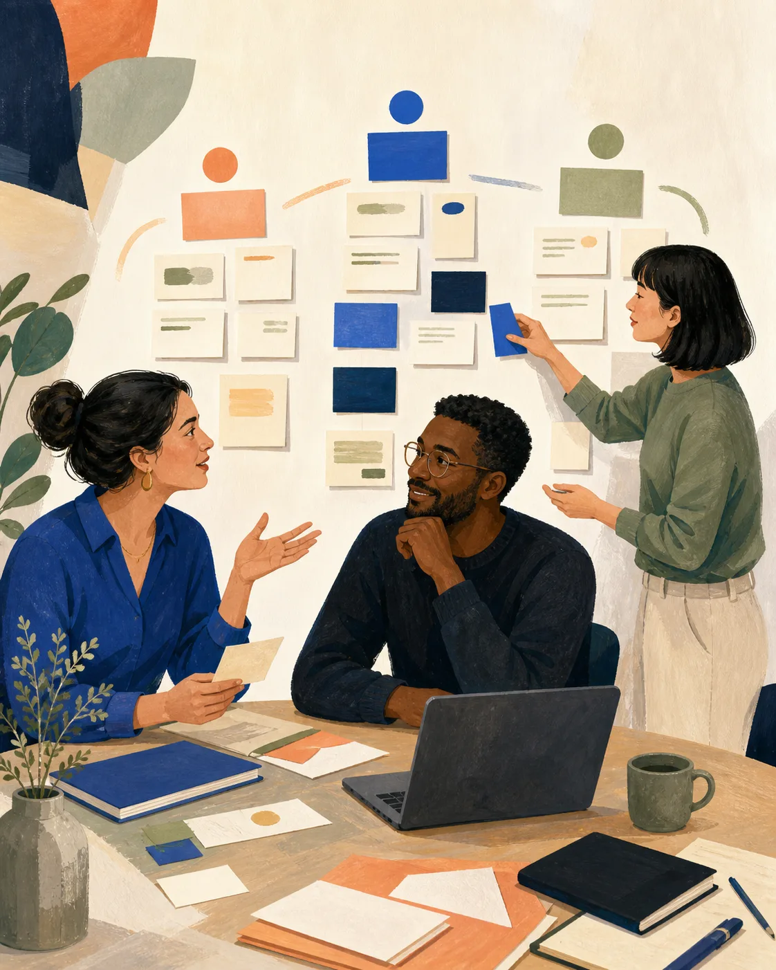 Une équipe organise les questions d’une responsable associative en réponses claires.